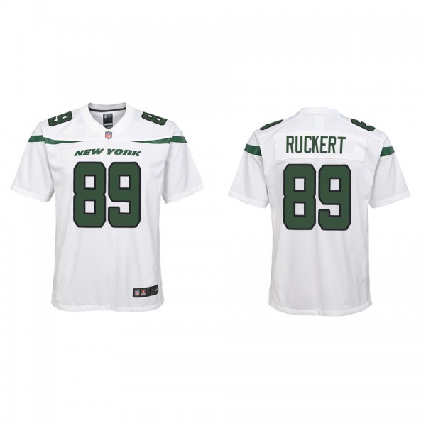 Youth New York Jets Jeremy Ruckert White Game Jers...