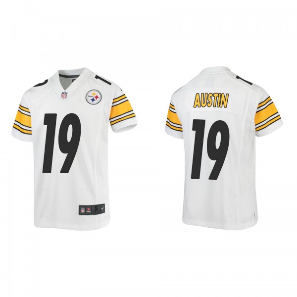 Youth Pittsburgh Steelers Calvin Austin White Game Jersey