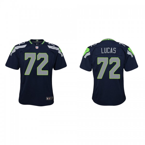 Youth Seattle Seahawks Abraham Lucas College Navy ...