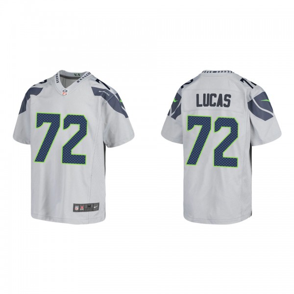 Youth Seattle Seahawks Abraham Lucas Gray Game Jer...