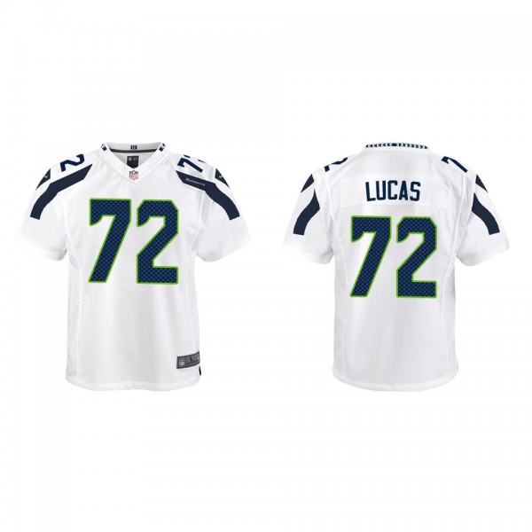 Youth Seattle Seahawks Abraham Lucas White Game Je...