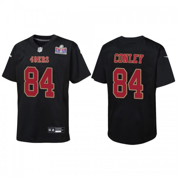 Youth Chris Conley San Francisco 49ers Black Super Bowl LVIII Carbon Fashion Game Jersey