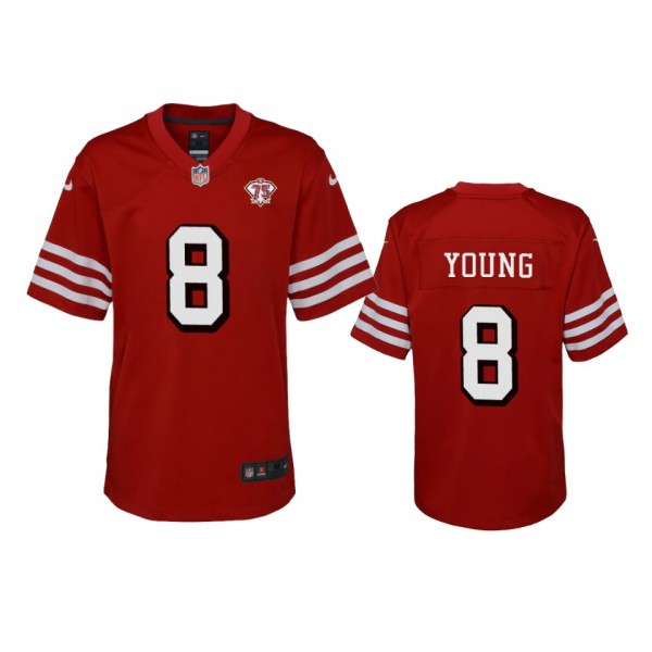 Youth 49ers Steve Young Scarlet 75th Anniversary A...
