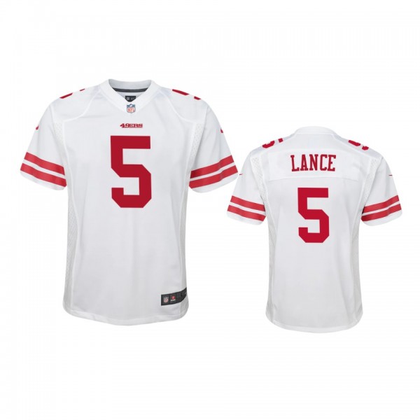 Youth 49ers Trey Lance White Game Jersey