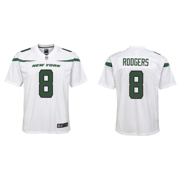 Youth New York Jets Aaron Rodgers White Game Jerse...
