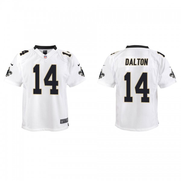 Youth New Orleans Saints Andy Dalton White Game Je...