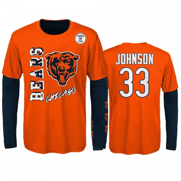 Chicago Bears Jaylon Johnson Orange Navy For the Love of the Game Combo Set T-Shirt - Youth