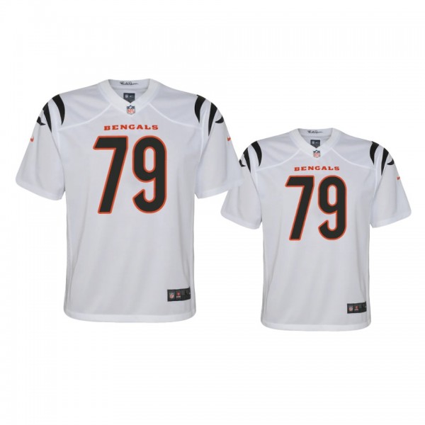Youth Bengals Jackson Carman White Game Jersey