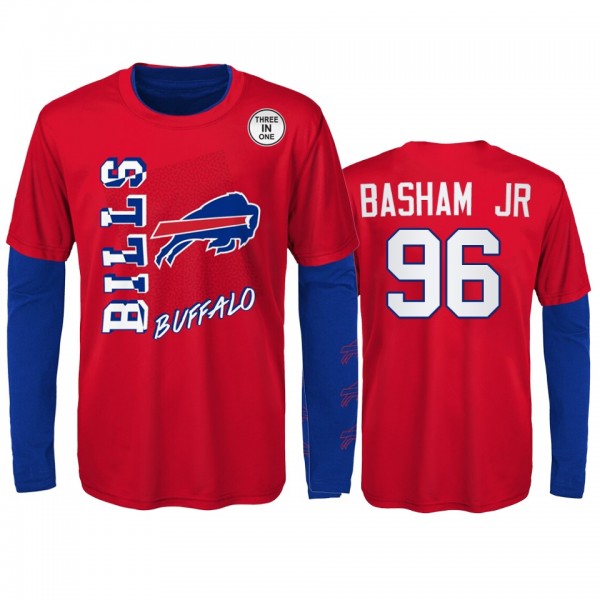 Buffalo Bills Carlos Basham Jr. Red Royal For the Love of the Game Combo Set T-Shirt - Youth