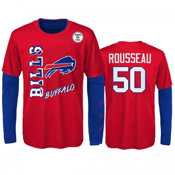 Buffalo Bills Gregory Rousseau Red Royal For the L...