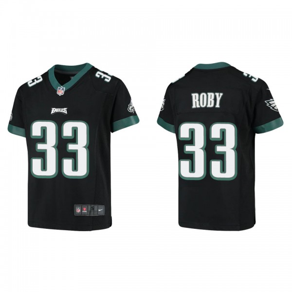 Youth Bradley Roby Eagles Black Game Jersey