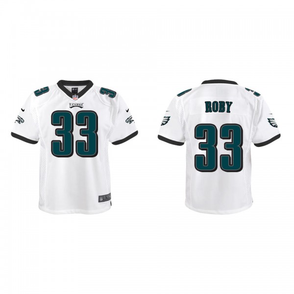 Youth Bradley Roby Eagles White Game Jersey