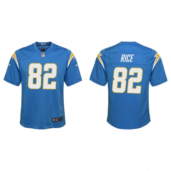 Youth Brenden Rice Los Angeles Chargers Powder Blu...