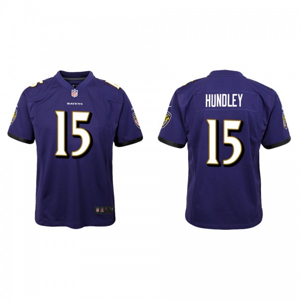 Youth Baltimore Ravens Brett Hundley Purple Game J...