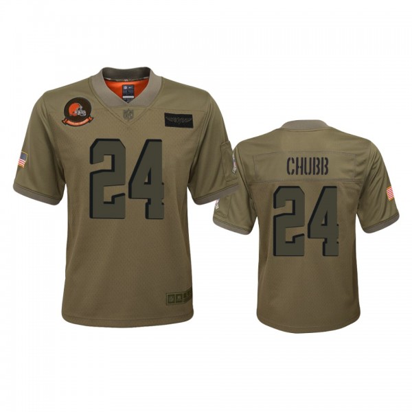 Youth Cleveland Browns Nick Chubb Camo 2019 Salute to Service Game Jersey