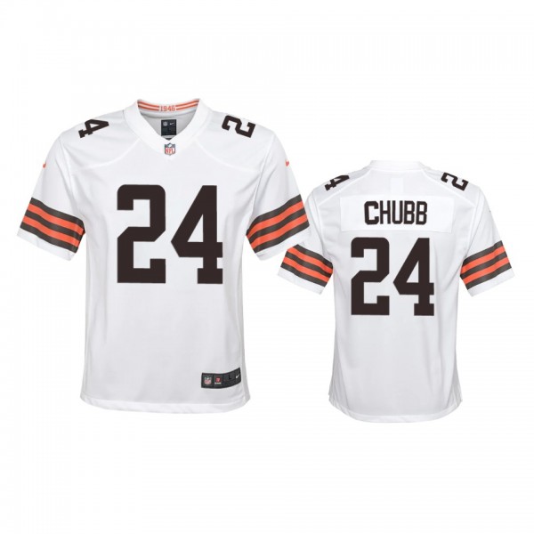 Youth Cleveland Browns Nick Chubb White 2020 Game ...