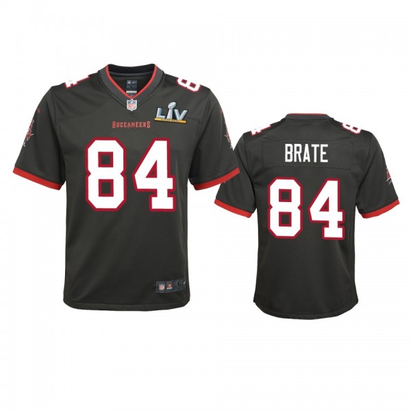 Youth Buccaneers Cameron Brate Pewter Super Bowl LV Game Jersey