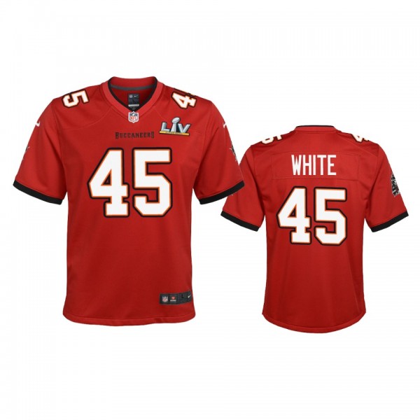 Youth Buccaneers Devin White Red Super Bowl LV Gam...