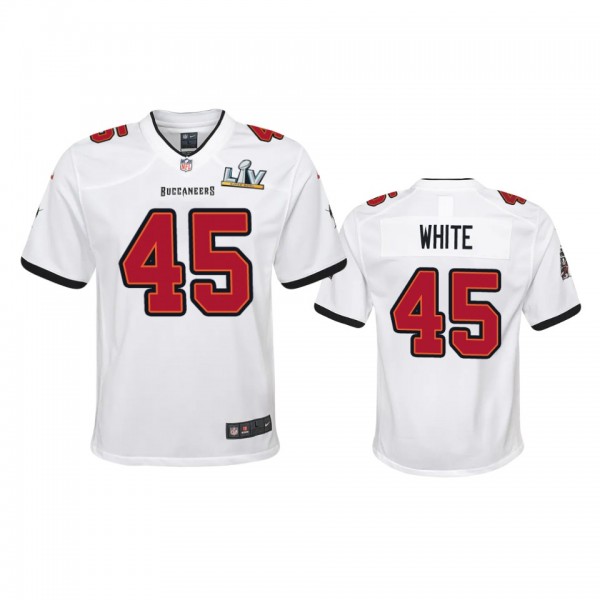 Youth Buccaneers Devin White White Super Bowl LV G...