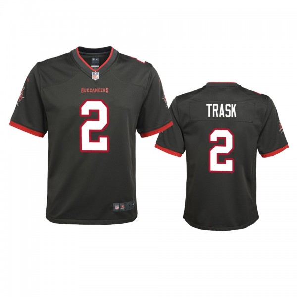 Youth Buccaneers Kyle Trask Pewter Alternate Game Jersey