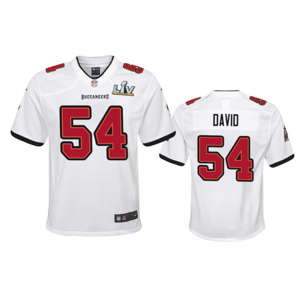 Youth Buccaneers Lavonte David White Super Bowl LV Game Jersey