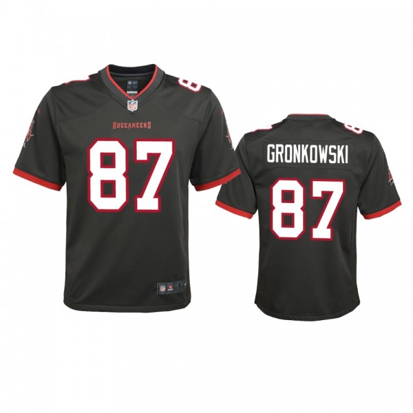 Youth Buccaneers Rob Gronkowski Pewter Alternate Game 2020 Jersey