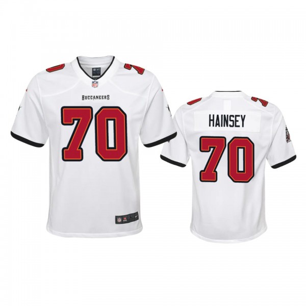 Youth Buccaneers Robert Hainsey White Game Jersey