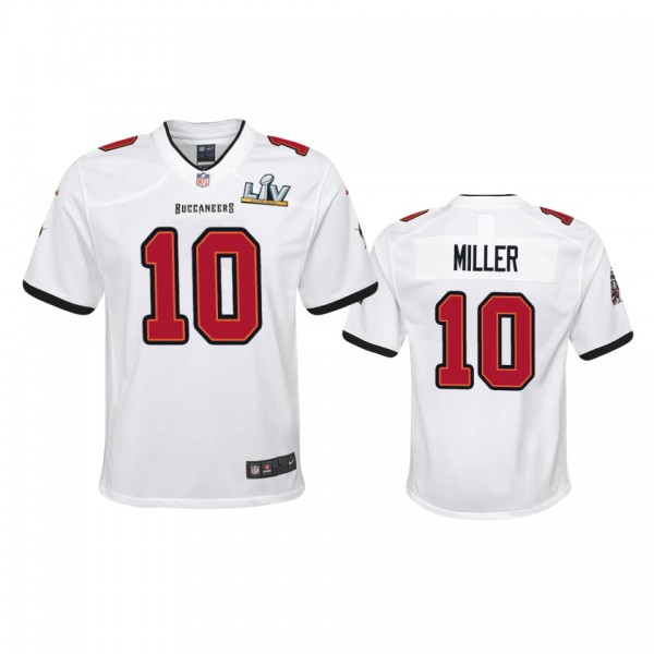 Youth Buccaneers Scotty Miller White Super Bowl LV Game Jersey