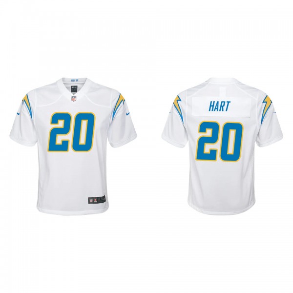 Youth Cam Hart Los Angeles Chargers White Game Jer...