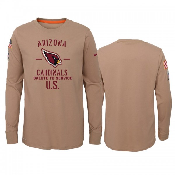 Youth Arizona Cardinals Khaki 2019 Salute to Service Performance T-Shirt