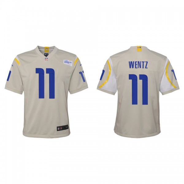 Youth Los Angeles Rams Carson Wentz Bone Game Jers...