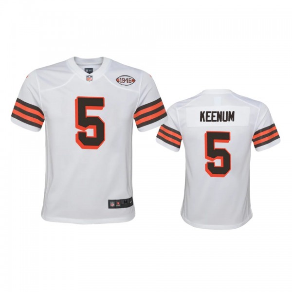 Youth Cleveland Browns Case Keenum White 1946 Coll...