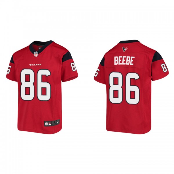 Youth Houston Texans Chad Beebe Red Game Jersey