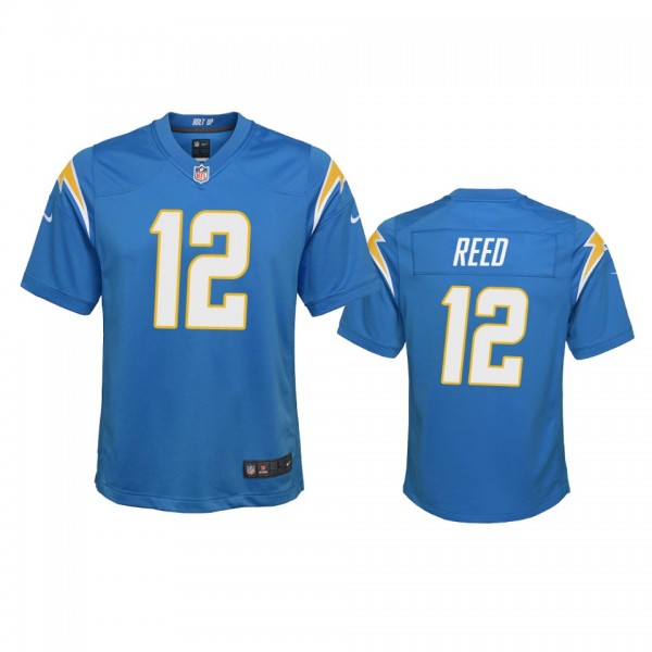 Youth Chargers Joe Reed Powder Blue Game 2020 Jers...