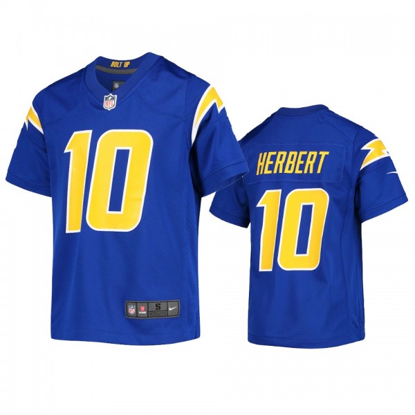 Youth Chargers Justin Herbert Royal Game Jersey