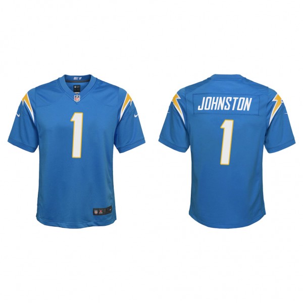 Youth Los Angeles Chargers Quentin Johnston Powder Blue 2023 NFL Draft Game Jersey