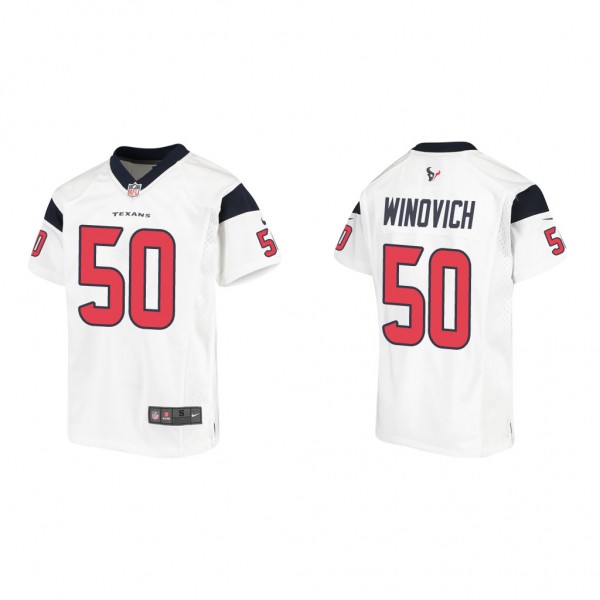 Youth Chase Winovich Houston Texans White Game Jersey