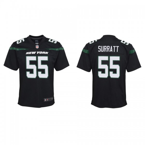 Youth New York Jets Chazz Surratt Black Game Jerse...
