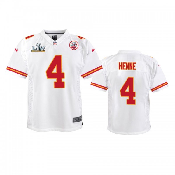 Youth Chiefs Chad Henne White Super Bowl LV Game Jersey