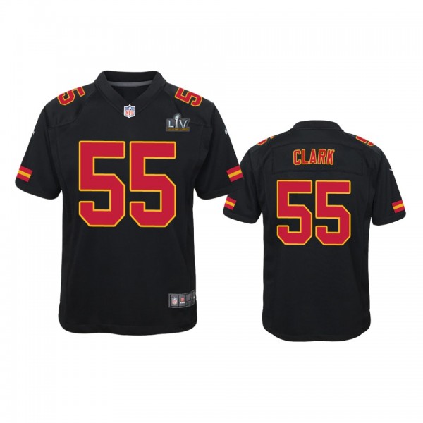 Youth Chiefs Frank Clark Black Super Bowl LV Game Fashion Jersey