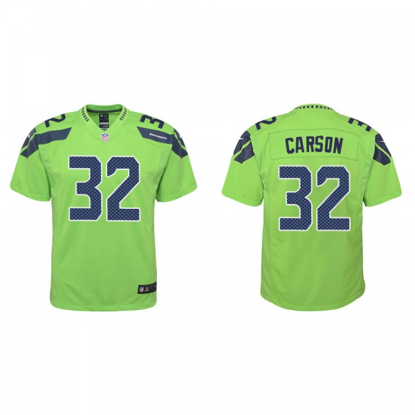 Youth Chris Carson Seattle Seahawks Green Alternat...