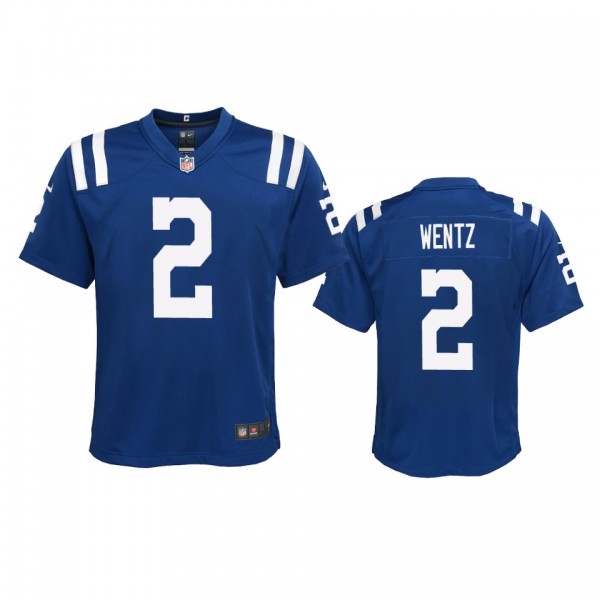 Youth Colts Carson Wentz Royal Game Jersey