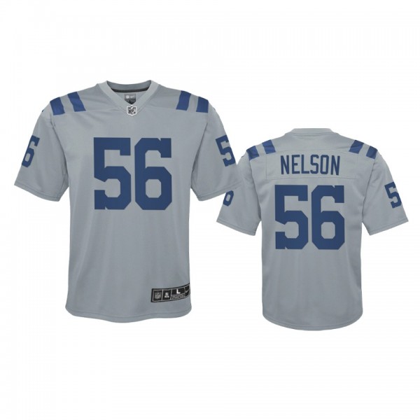 Youth Colts Quenton Nelson Gray Inverted Game Jers...