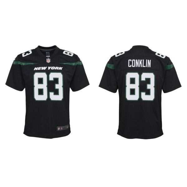 Youth Conklin Jets Black Game Jersey