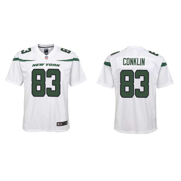 Youth Conklin Jets White Game Jersey