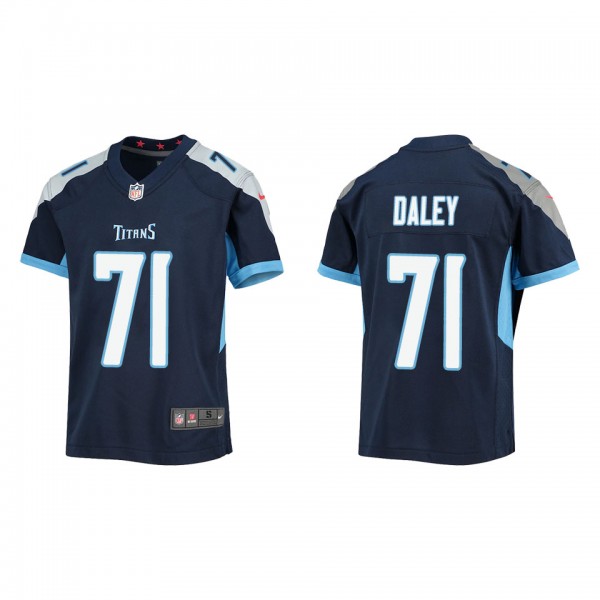 Youth Tennessee Titans Dennis Daley Navy Game Jers...