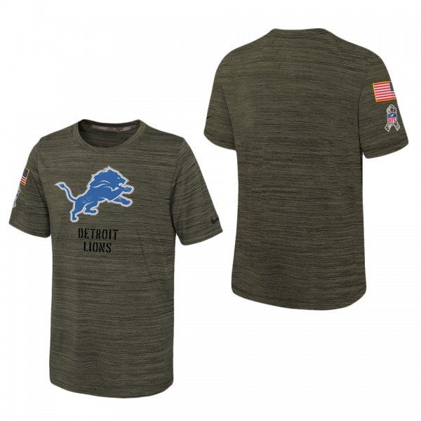 Youth Detroit Lions Olive 2022 Salute To Service V...
