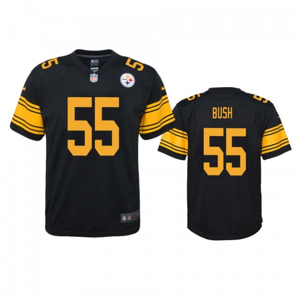 Pittsburgh Steelers Devin Bush Black Color Rush Ga...