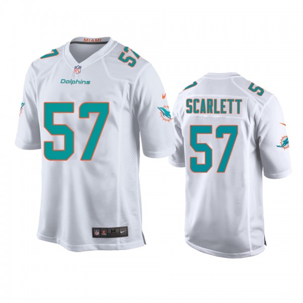 Youth Dolphins Brennan Scarlett White Game Jersey