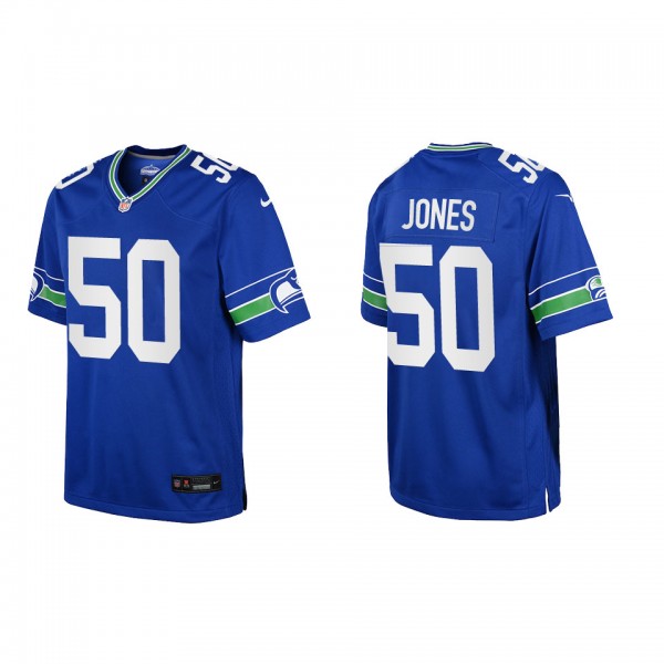 Youth Seattle Seahawks Dre'mont Jones Royal Throwback Game Jersey